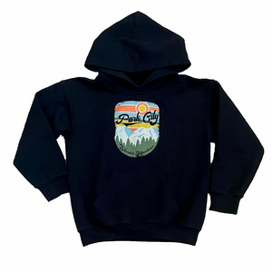 Park City Utah Kids’ Black Ski Wasatch Mountain Hooded Sweatshirt